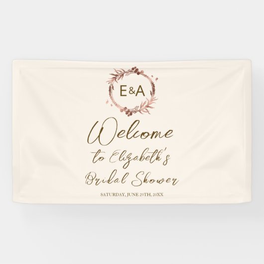 Monogram Brautparty Begrüßungszeichen Banner (Horizontal)