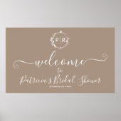 Monogram Brautparty Begrüßungszeichen Poster (Vorne)