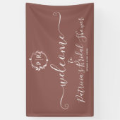 Monogram Brautschauer Willkommensschild Banner (Vertikal)
