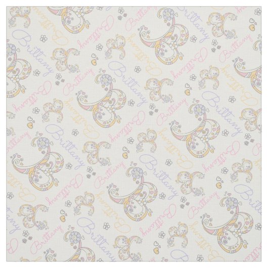 Monogram Bretagne Letter b name Stoff (Muster)