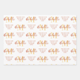 Monogram Bridesmaid Flower Girl Maid Honorar Danke Geschenkpapier Set