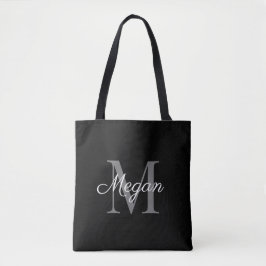 Monogram Bridesmaid-Geschenk mit Name Black-Tasche Tasche