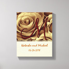 Monogram Bridge and Groom with Gold Rose Leinwanddruck