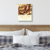 Monogram Bridge and Groom with Gold Rose Leinwanddruck (Insitu (Schlafzimmer))