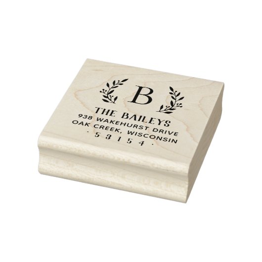 Monogram-Briefmarke der Rustic Branch Family Gummistempel (Stempel)