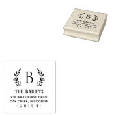 Monogram-Briefmarke der Rustic Branch Family Gummistempel (Stempel)
