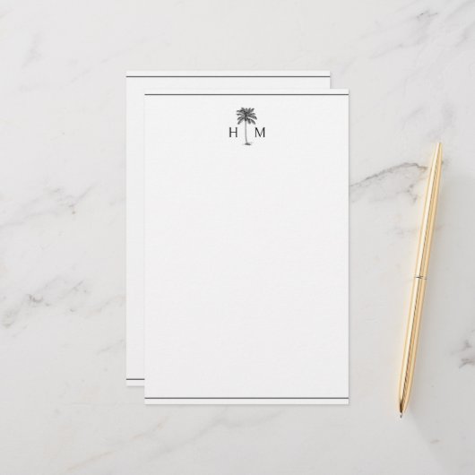 Monogram Briefpapier (Vorderseite/Rückseite Beispiel)