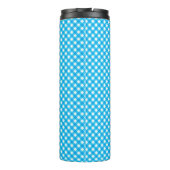 Monogram Bright Blue Gingham Pattern Thermosbecher (Rückseite)