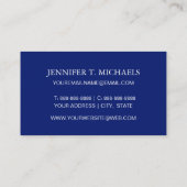 Monogram Bright Blue Muschel Muster Visitenkarte (Rückseite)