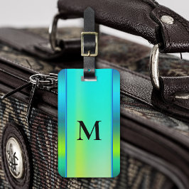 Monogram Bright Neon Turquoise Gepäckanhänger