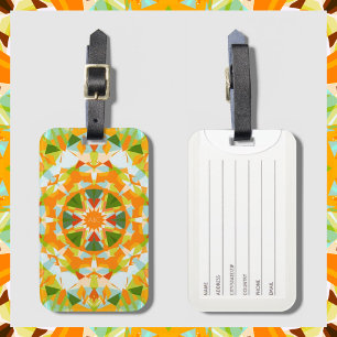 Monogram Bright Orange Green Magic Star Girl Gepäckanhänger