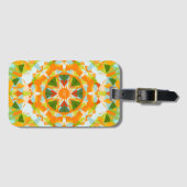 Monogram Bright Orange Green Magic Star Girl Gepäckanhänger (Vorderseite (Horizontal))