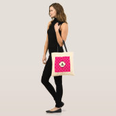 Monogram Bright Pink Totbeutel Tragetasche (Vorderseite (Model))