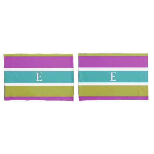 Monogram Bright Strick Reversible Personalisiert Kissenbezug (Vorderseite-Set)