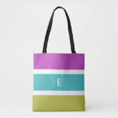 Monogram Bright Striping Pink Blue Green Gemustert Tasche (Vorderseite)