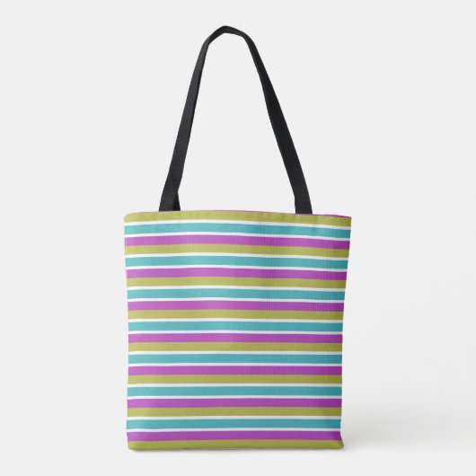 Monogram Bright Striping Pink Blue Green Gemustert Tasche (Rückseite)