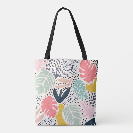 Monogram Bright Summee Tropical Collage Muster Tasche (Rückseite)