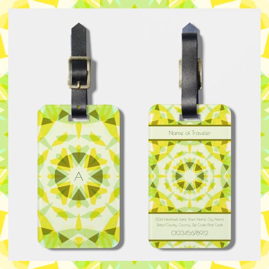 Monogram Bright Yellow Green Magic Star Girl Gepäckanhänger