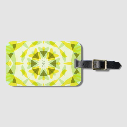 Monogram Bright Yellow Green Magic Star Girl Gepäckanhänger (Vorderseite (Horizontal))