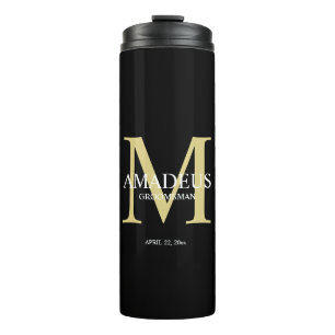Monogram Bright Yellow Name Thermal Tumbler Thermosbecher