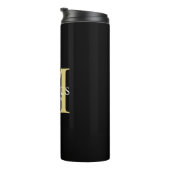 Monogram Bright Yellow Name Thermal Tumbler Thermosbecher (Nach rechts gedreht)
