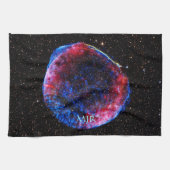 Monogram Brightest Supernova-Weltraumbild Geschirrtuch (Horizontal)