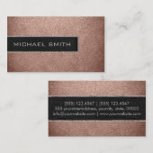 Monogram Bronze Leather Look Visitenkarte (Vorne/Hinten)