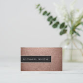 Monogram Bronze Leather Look Visitenkarte (Stehend Vorderseite)