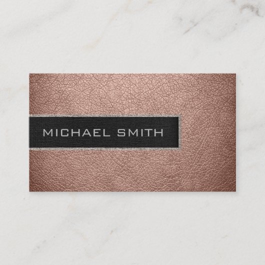 Monogram Bronze Leather Look Visitenkarte (Vorderseite)