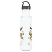 Monogram Bronze-like Dancing Rentier & Snowflakes Edelstahlflasche (Rückseite)