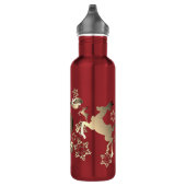 Monogram Bronze-like Santa's Rentier & Snowflakes Edelstahlflasche (Rechts)