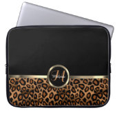 Monogram Brown and Black Leopard with Gold Accents Laptopschutzhülle (Vorderseite)