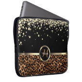 Monogram Brown and Black Leopard with Gold Diamond Laptopschutzhülle (Vorne Rechts)