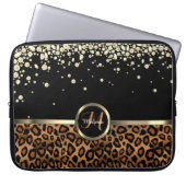 Monogram Brown and Black Leopard with Gold Diamond Laptopschutzhülle (Vorderseite)