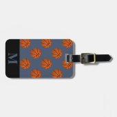 Monogram Brown Basketball Balls, Blue Jeans Gepäckanhänger (Vorderseite horizontal)