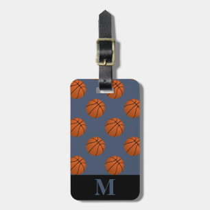 Monogram Brown Basketball Balls, Blue Jeans Gepäckanhänger