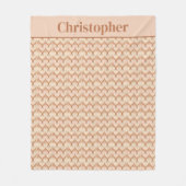 Monogram Brown Beige Cream Neutral Colors Fleecedecke (Vorderseite)