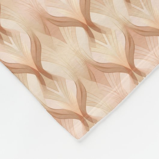 Monogram Brown Beige Cream Neutral Colors Fleecedecke (Ecke)