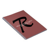 Monogram Brown & Black Makeup Artist Notizblock (Rechte Seite)