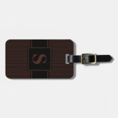 Monogram Brown Black Pinstripe Gepäckanhänger (Vorderseite horizontal)