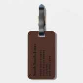 Monogram Brown Black Pinstripe Gepäckanhänger (Rückseite vertikal)