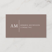 Monogram Brown Business Card Visitenkarte (Vorderseite)