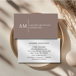 Monogram Brown Business Card Visitenkarte