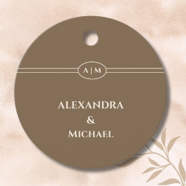 Monogram Brown Christian Wedding Thank You Geschenkanhänger