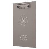 Monogram Brown Classic Elegante Business-Zwischena Klemmbrett (Links)