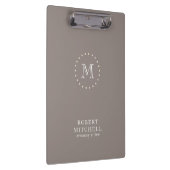 Monogram Brown Classic Elegante Business-Zwischena Klemmbrett (Rechts)