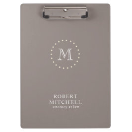 Monogram Brown Classic Elegante Business-Zwischena Klemmbrett