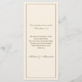 Monogram Brown Cream Christian Wedding Menu Menükarte (Rückseite)