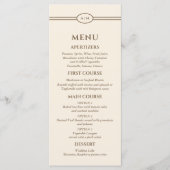 Monogram Brown Cream Christian Wedding Menu Menükarte (Vorderseite)