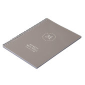 Monogram Brown Elegant Beruflich 80 p Notebook Notizblock (Linke Seite)